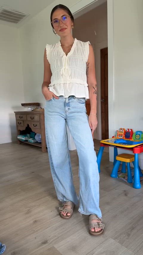 Y’all! She needs help picking out which pair to wear today before we go out, which would you rather see her in?