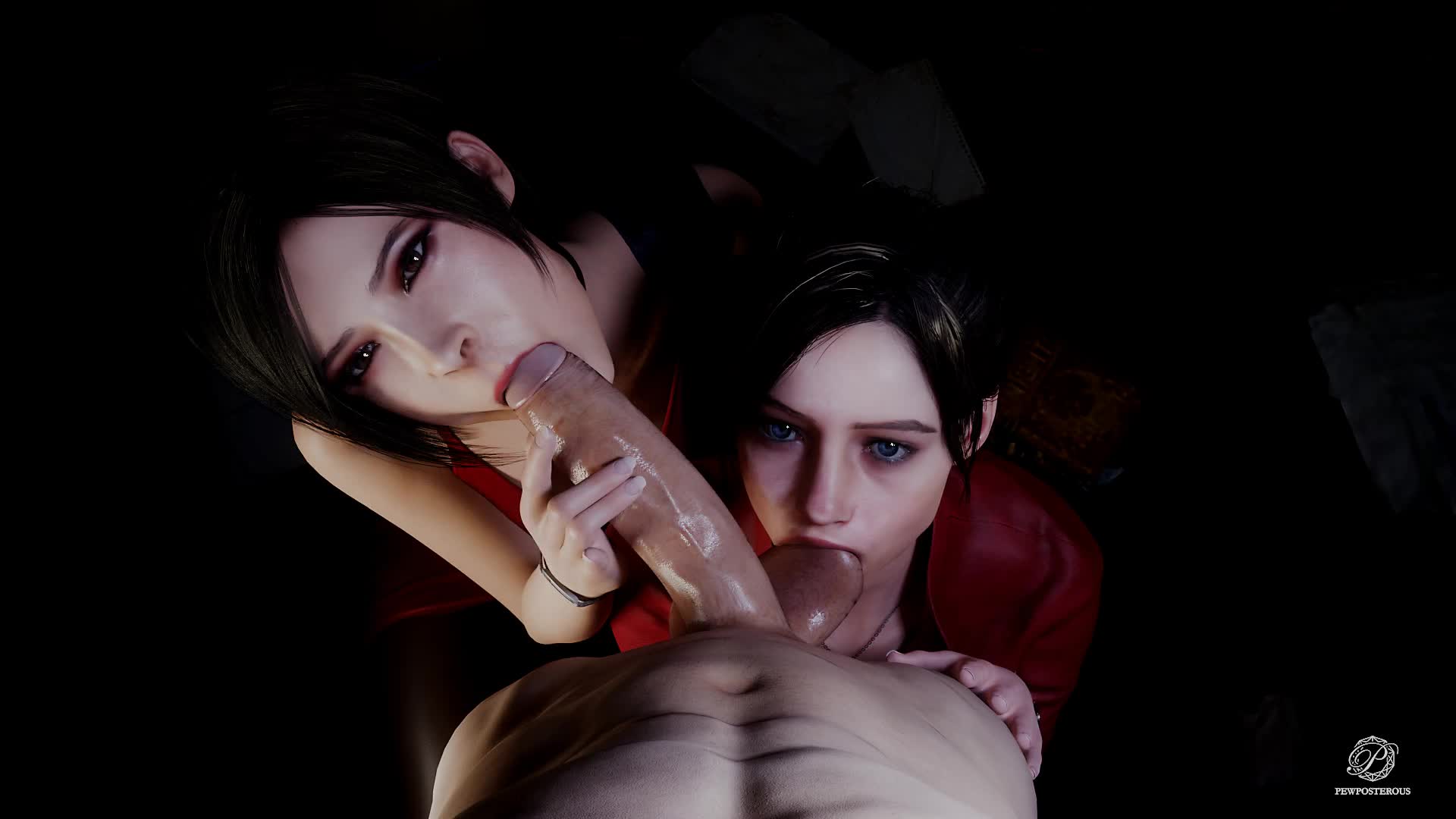 Ada & Claire co-op blowjob