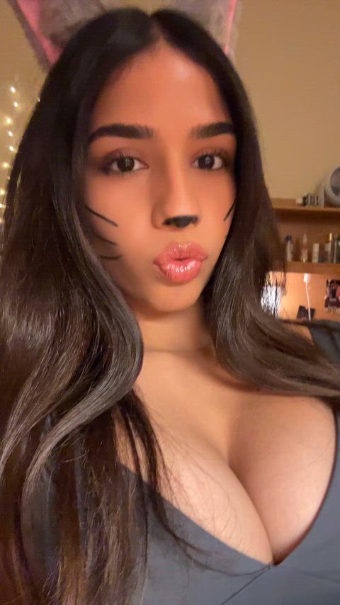 Fun bags on her chest