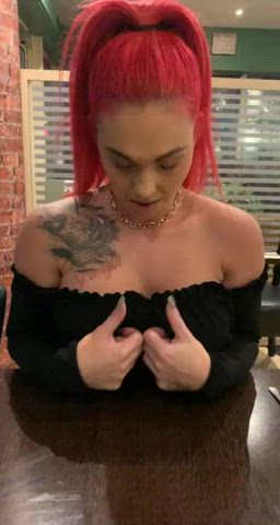 Roxi Keogh in a restaurant
