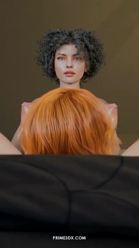 3D Animation Big Nipples Big Tits Brunette Futanari Huge Tits Redhead Porn GIF by adultprime