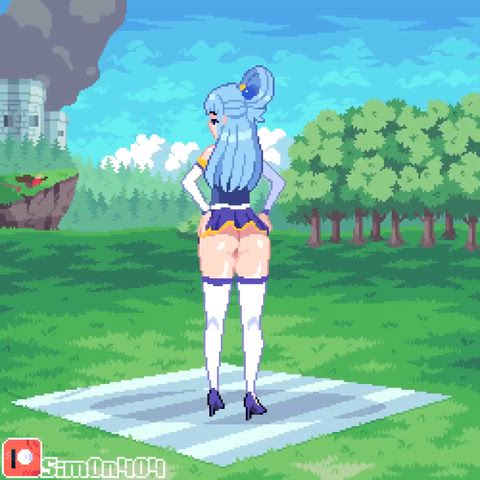 Kazuma railing Aqua while Megumin is out of commission (sim0n404)