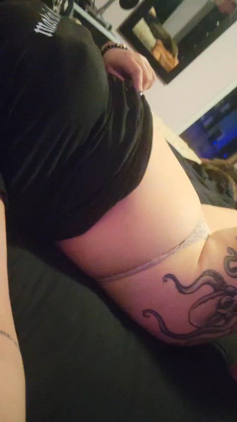 The thought of you removing my panties with your teeth makes me wet