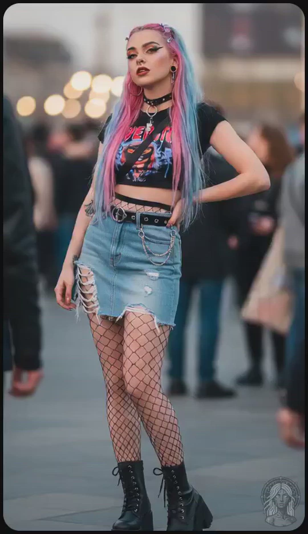 Ai Generated, Alt, Alternative, Egirl, Goth, Public