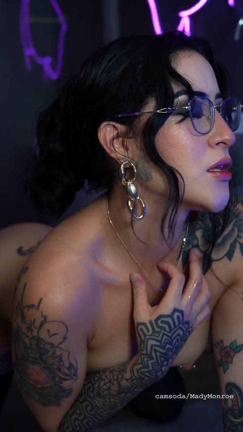 Ahegao Amateur Big Tits Glasses Goth Horny Solo Tattoo Teen TikTok Porn GIF by casasalsa