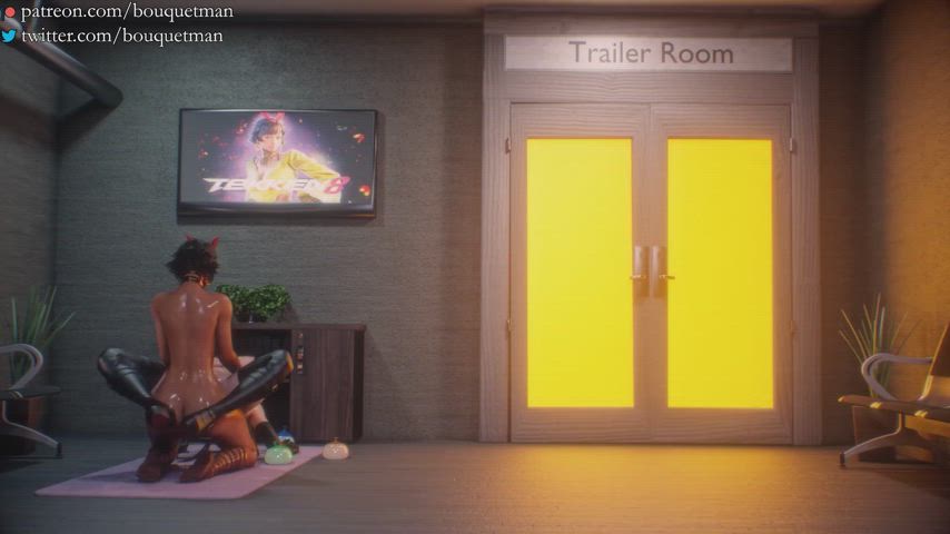 Josie fills Eliza's pussy backstage [Tekken]