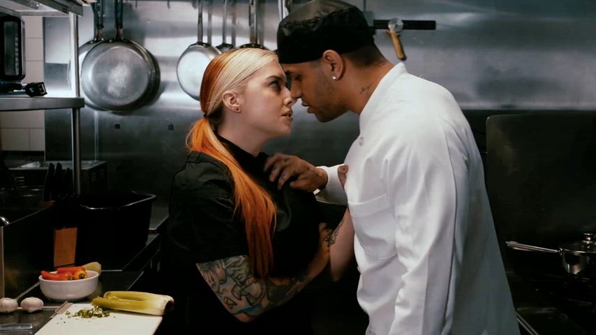 Big Tits Interracial Kitchen Porn GIF by bangermayne