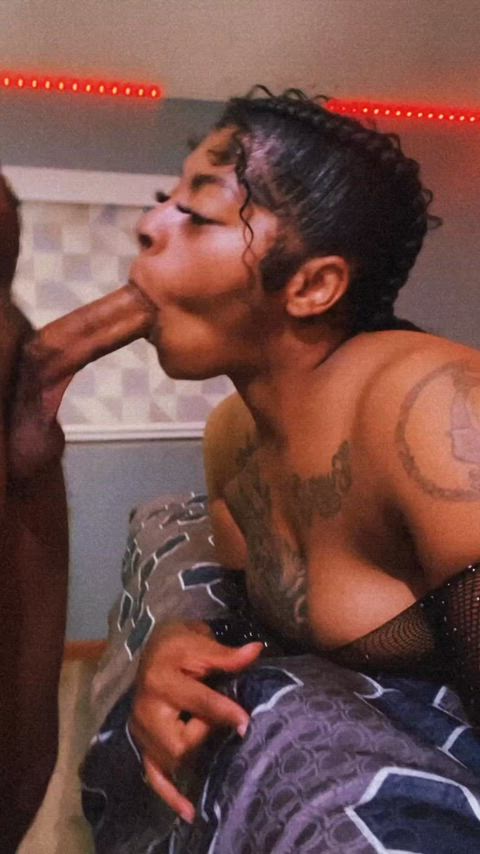 Jerking him off into her mouth