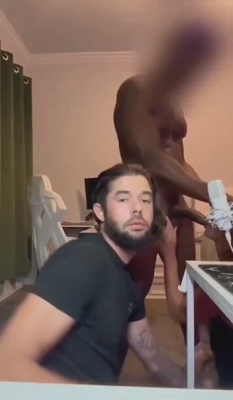 Hubby making sure that the bull is fully satisfied