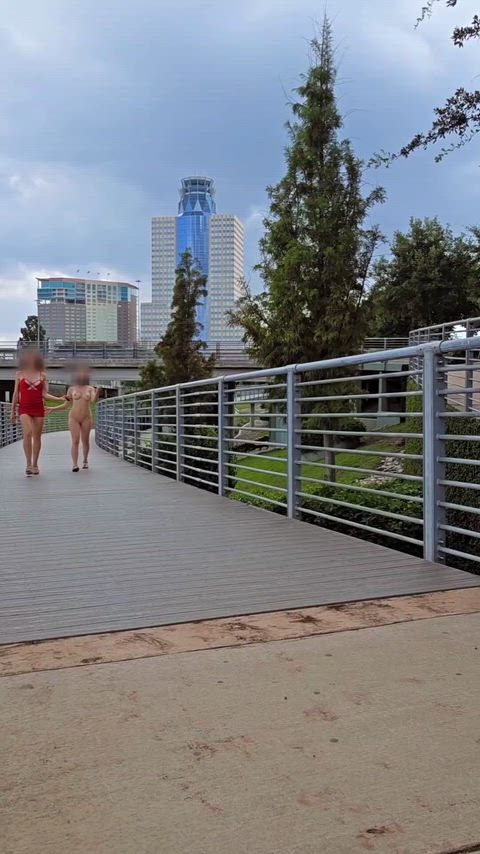 Walking naked in the park, with my leash on [F]