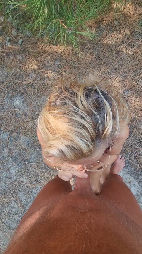 We thought we were alone in the forest, but eventually a passerby came along and quickly hid