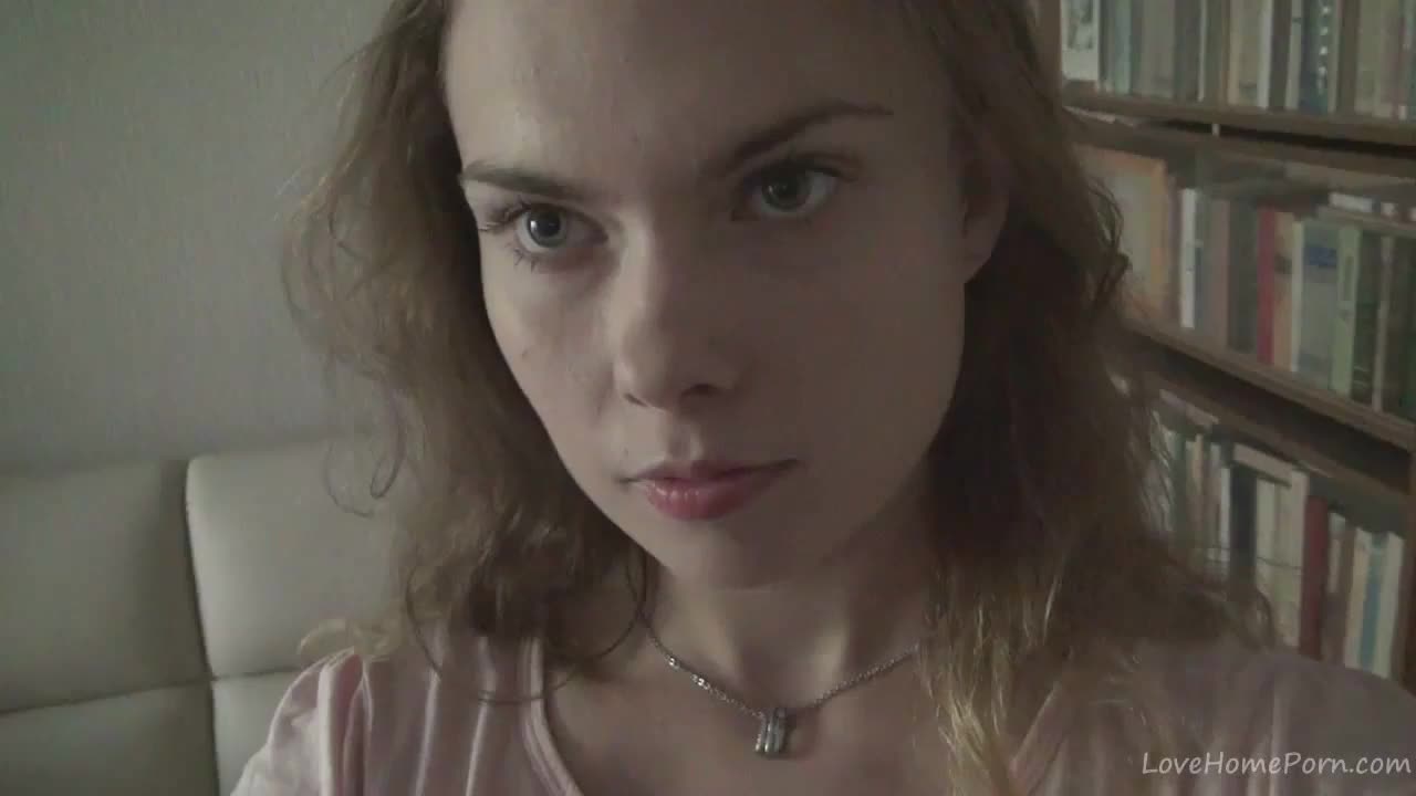 Johane strips and rubs her pussy