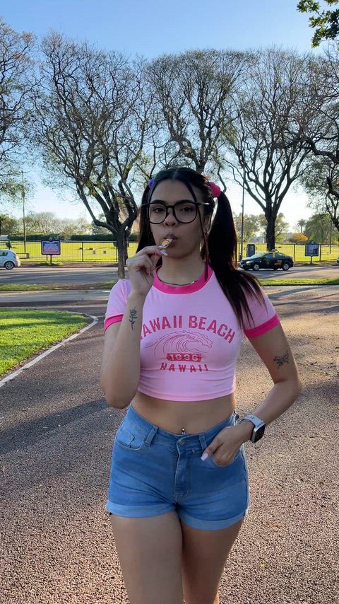 Can a nerdy girl get your attention in public like this? [F]