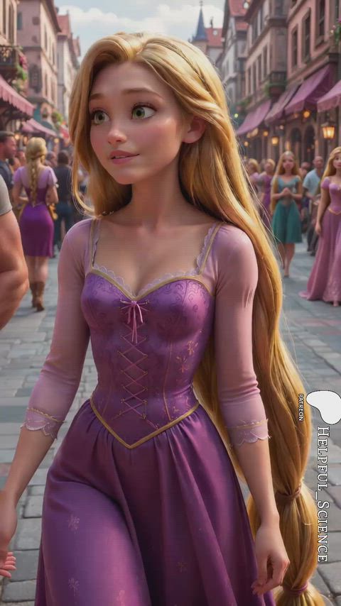 Rapunzel quickly finds a use for her new assets