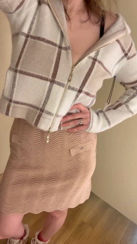 I love to tease him while I’m trying on clothes.