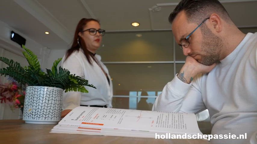 Big Tits Curvy Dutch Glasses Handjob Porn Teacher Teaching Porn GIF by adultprime
