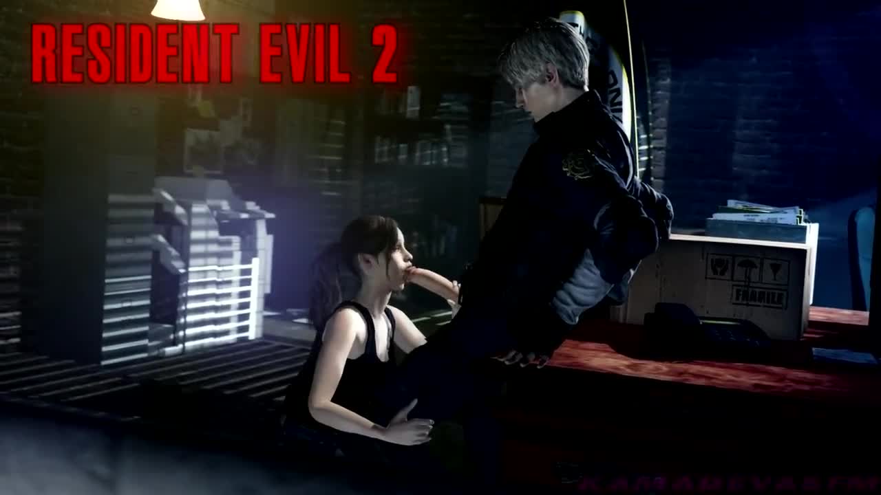 Claire Redfield, Leon Kennedy - Safehouse Blowjob