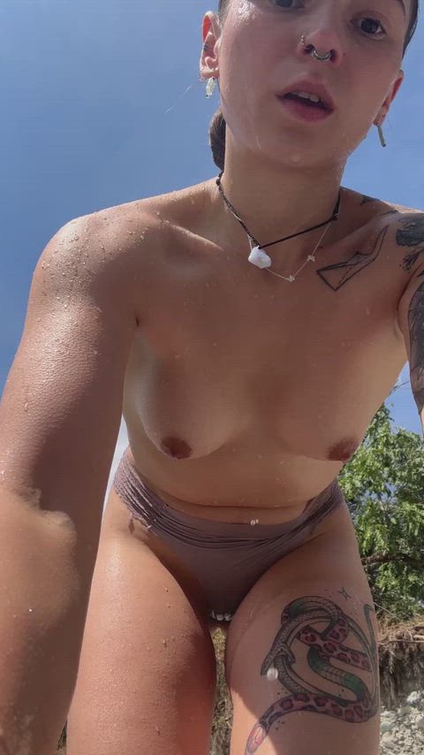 You can tell by my nipples that the water was very cold