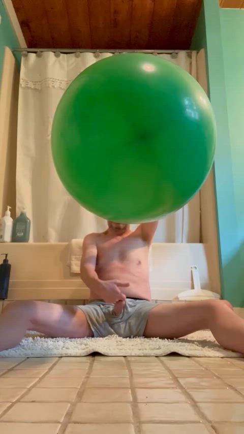 When a balloon gets this big, I’m reduced to moans while my cock throbs and drips! 🤤