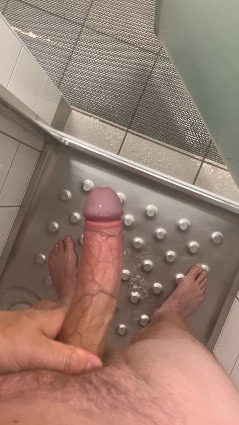 Open door in gym shower