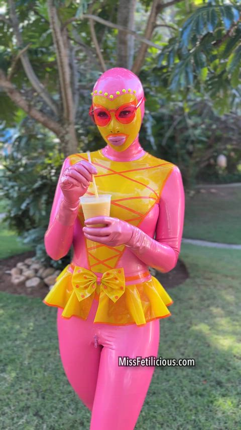 Catsuit Doll Dominican Fetish Kinky Latex Latex Gloves Mask Rubber Solo Porn GIF by missfetilicious