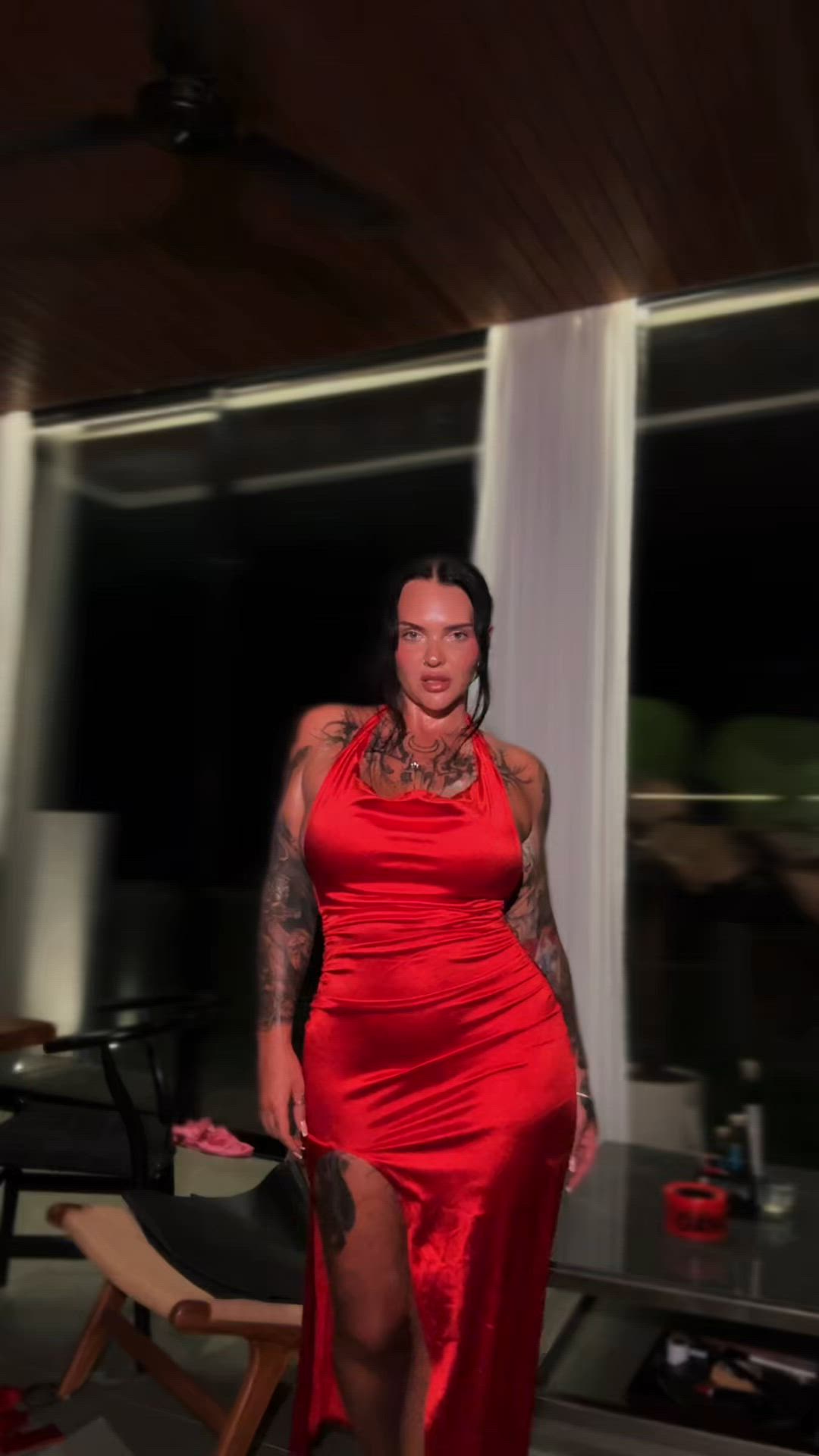Big Tits, Goth, Hotwife, Skirt, Tattoo, Tattooed