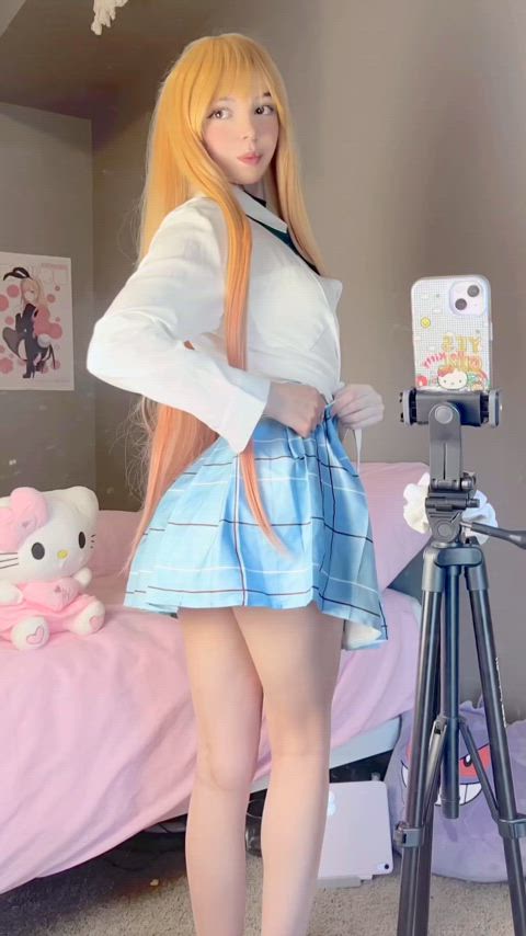 18 Years Old Asian Blonde Cosplay OnlyFans Petite Rule34 Small Tits Teen Teens Porn GIF by miamiaof