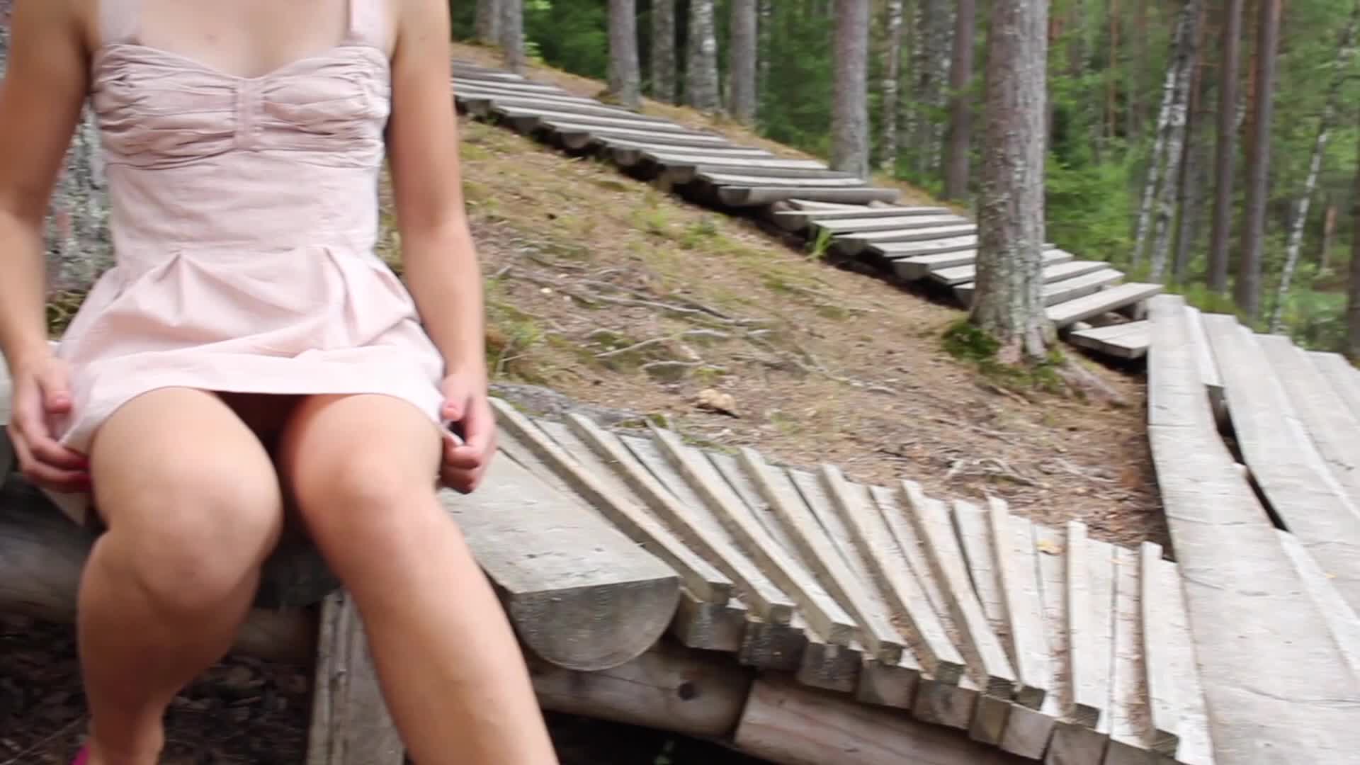 Spreading Legs On Tourist Trail