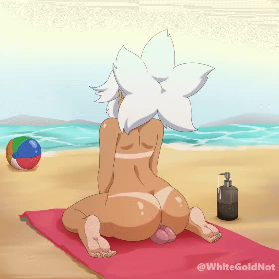 Trying a toy on the beach