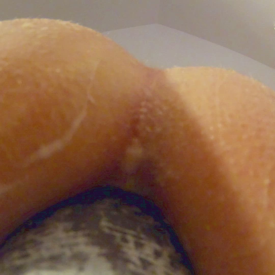 dildo slides in and out my butt - POV