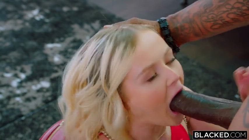 BBC Babe Blonde Blowjob Face Fuck Interracial White Girl Porn GIF by manemane6