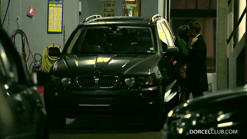 Claire Castel - fucked hard by 3 men in a parking lot