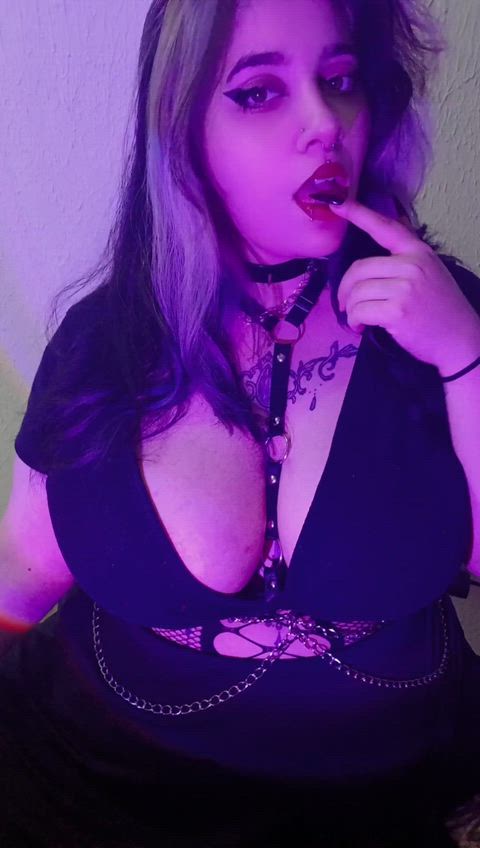 Big Tits Boobs Goth Homemade NSFW Natural Tits OnlyFans Solo Tits Porn GIF by raven.roth