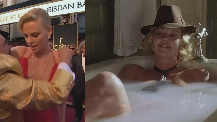 Bath Boobs Charlize Theron Porn GIF by celebsprincess