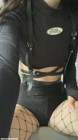 18 Years Old Amateur Fishnet Flashing Goth Small Tits Teen Tits Porn GIF by duromami