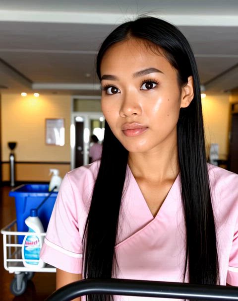 Shy Hotel Maid Chantana is convinced with a tip