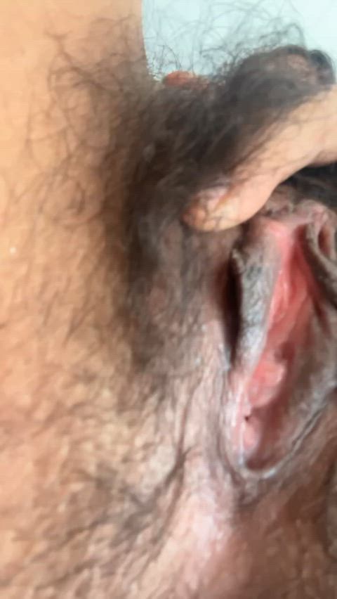 Squeezing my messy cunt… more creamy juice every time