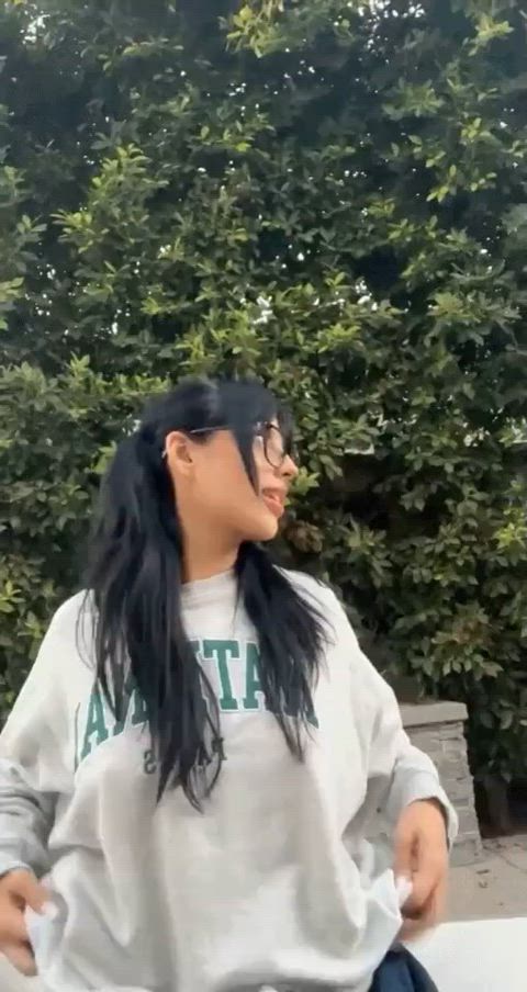 Amateur Boobs Brunette Flashing Glasses Natural Tits Public Teen Tits Titty Drop Porn GIF by populardick