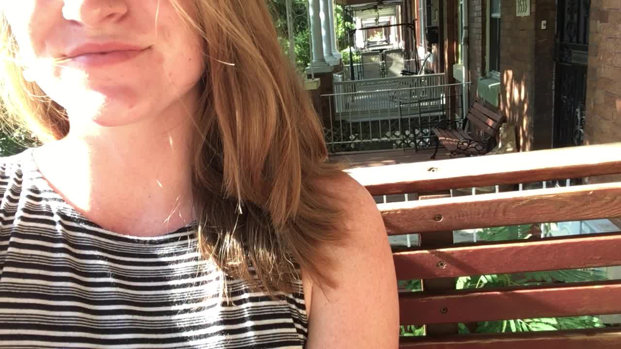 Enjoying the sun on my front porch! Spoiler: I’m wearing my favorite underwear 😜😘
