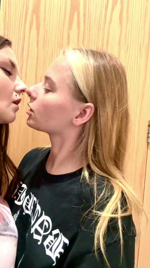 A pleasant, passionate exchange of kisses, because her lips looked sweet