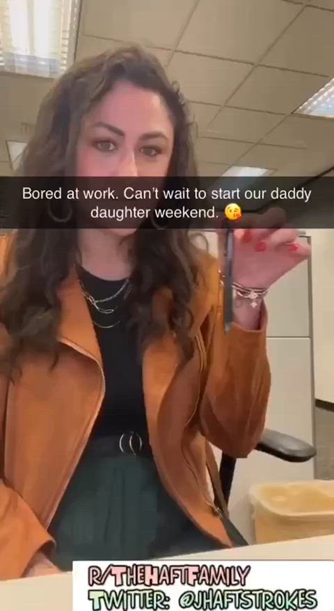 Josie teases Daddy while she’s at work