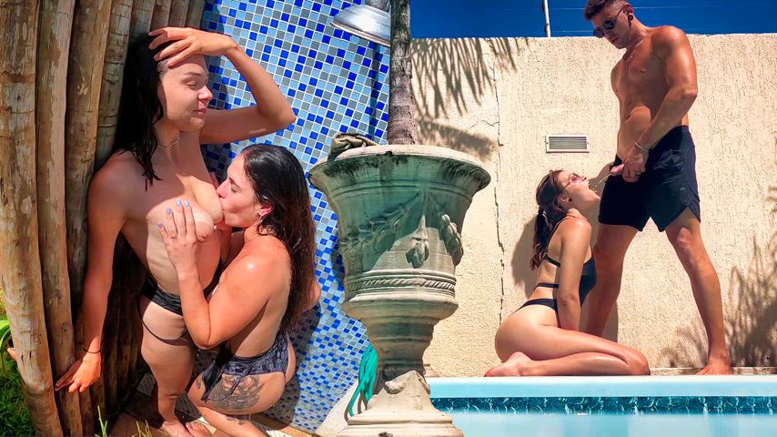 Pool Party Couple Swap - The Taste of Summer Lingers with April BigAss & MaidensPlace 😎🤽💦💦