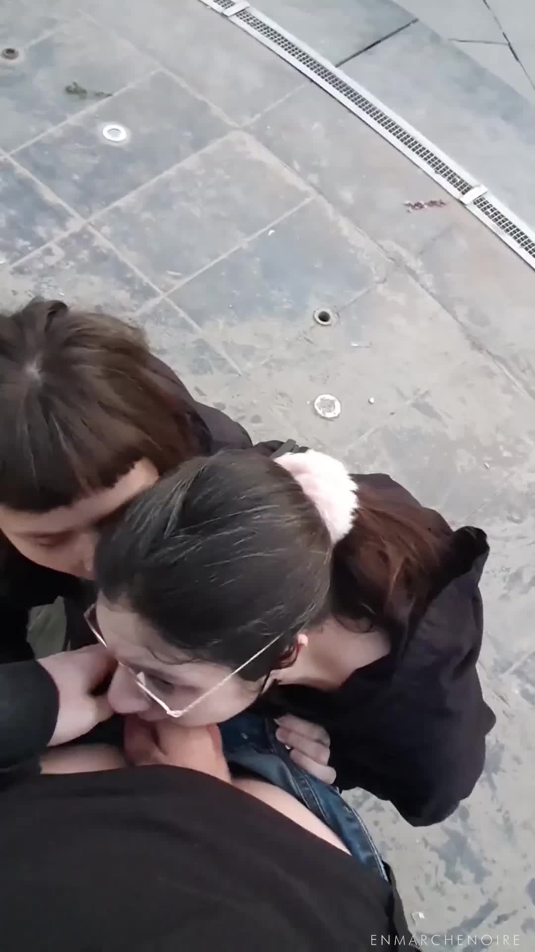Double Blowjob on The Road
