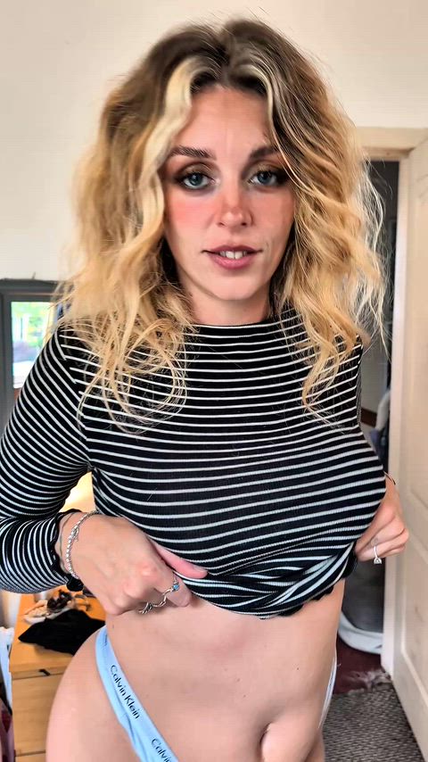 The girl next door is finally flashing you her boobs