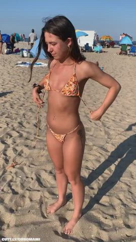 Amateur Beach Exhibitionist Flashing Nipple Piercing Public Teen Tits Topless Porn GIF by duromami