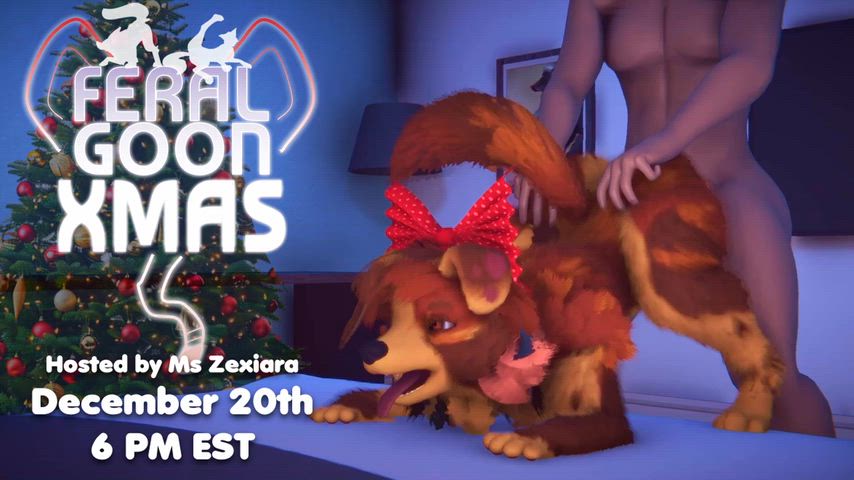 I will be premiering a human x dog short film at the FERAL GOON XMAS party on December 20th @ 6 PM EST 😘 [MF] (Zexiara) (that's me!)