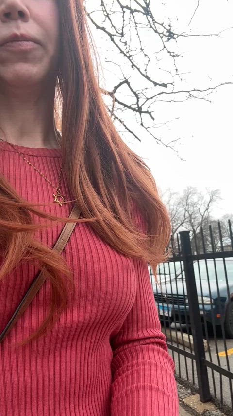 Upskirt outside the grocery store