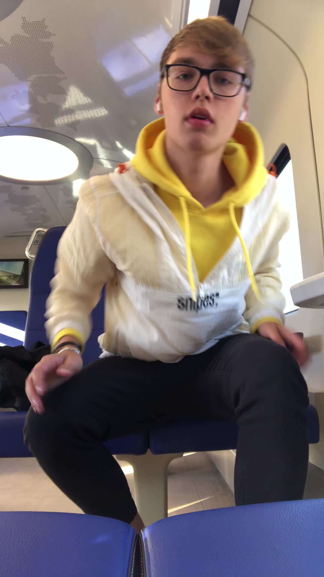Playing with myself on the train.