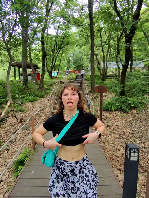 Being naughty in a public trail. The people behind me looked just when I did it