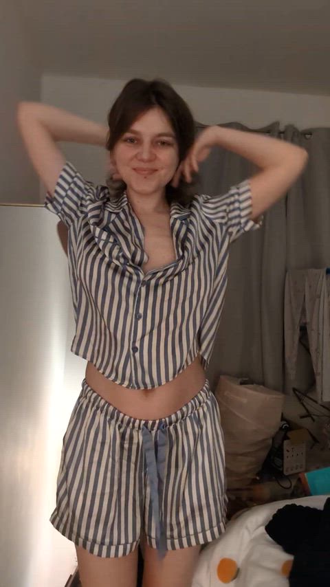 Stripping from my stripey pyjamas